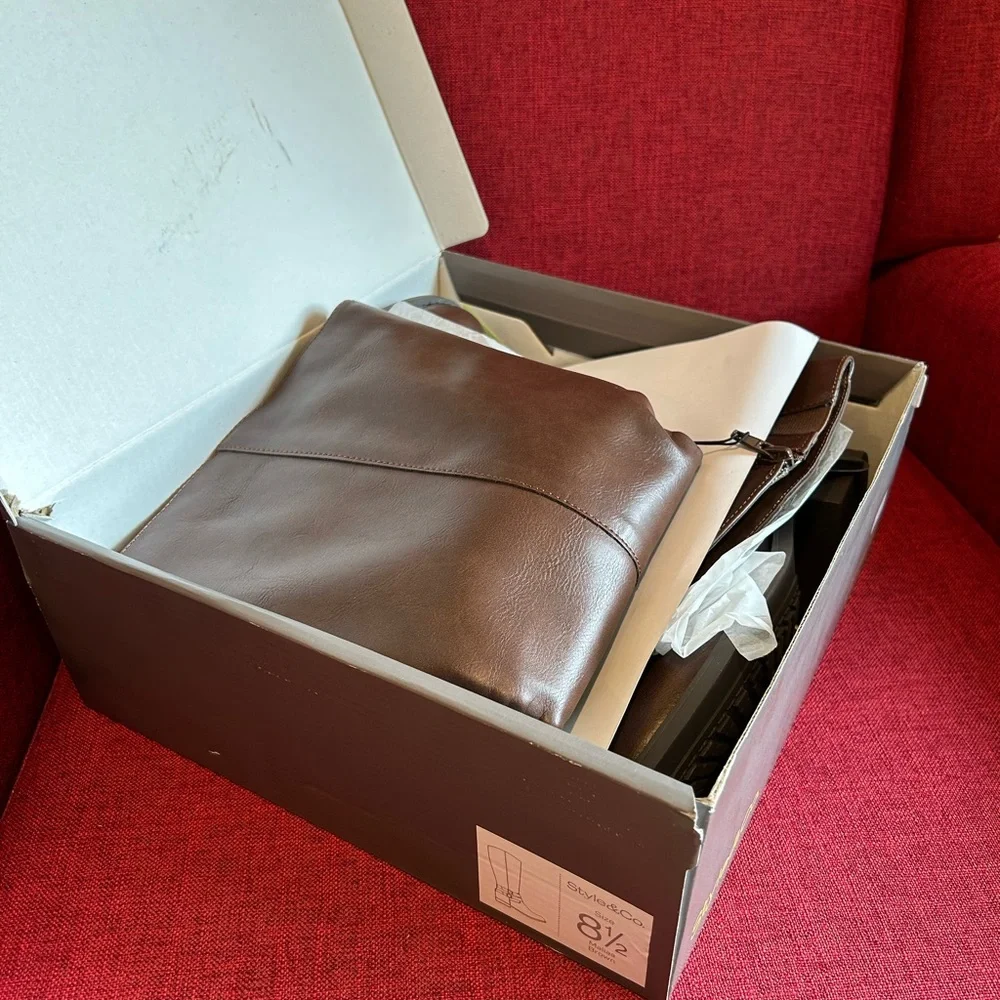 Style & Co. Maliaa Brown Buckled Riding Boots woman’s size 8.5